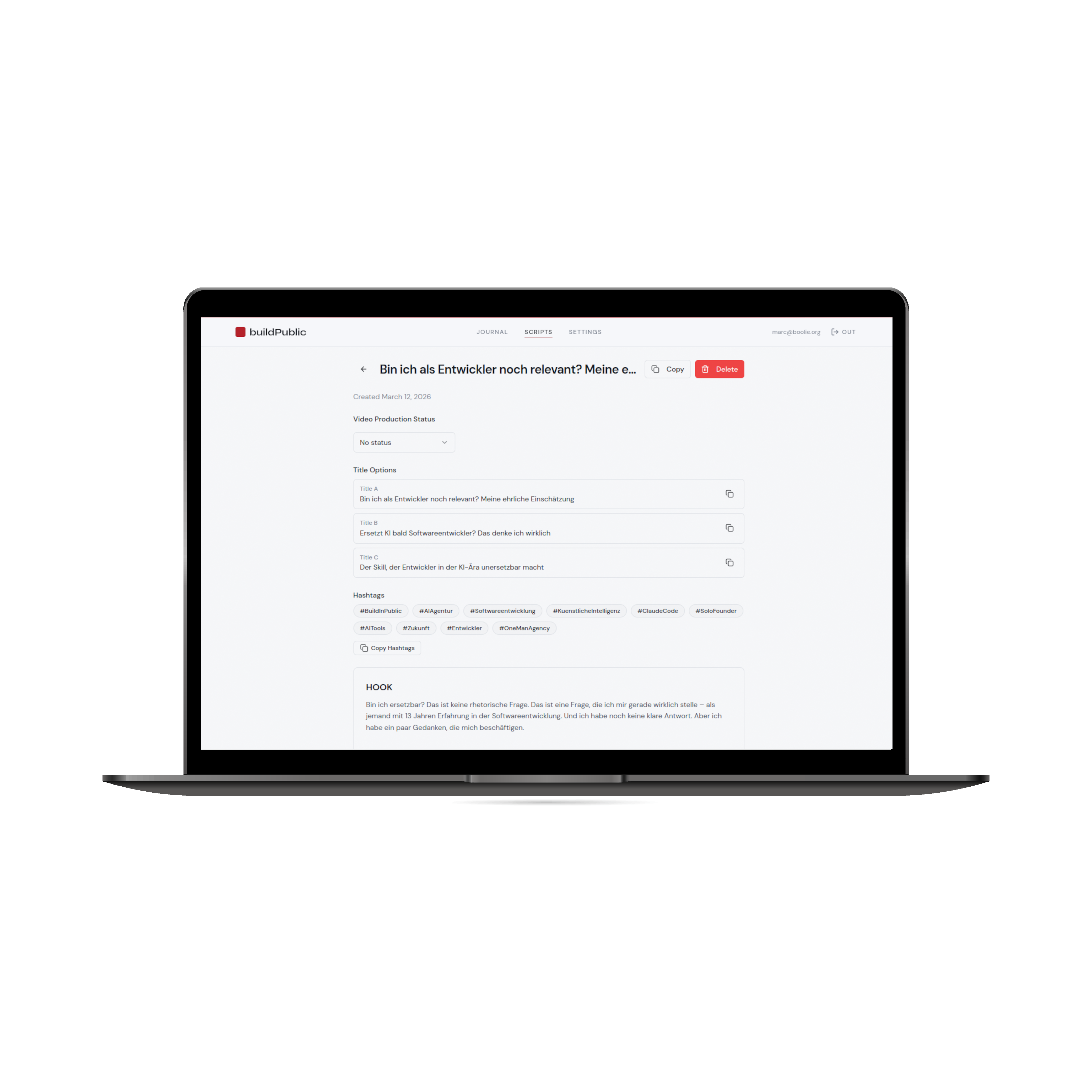 Generate your script